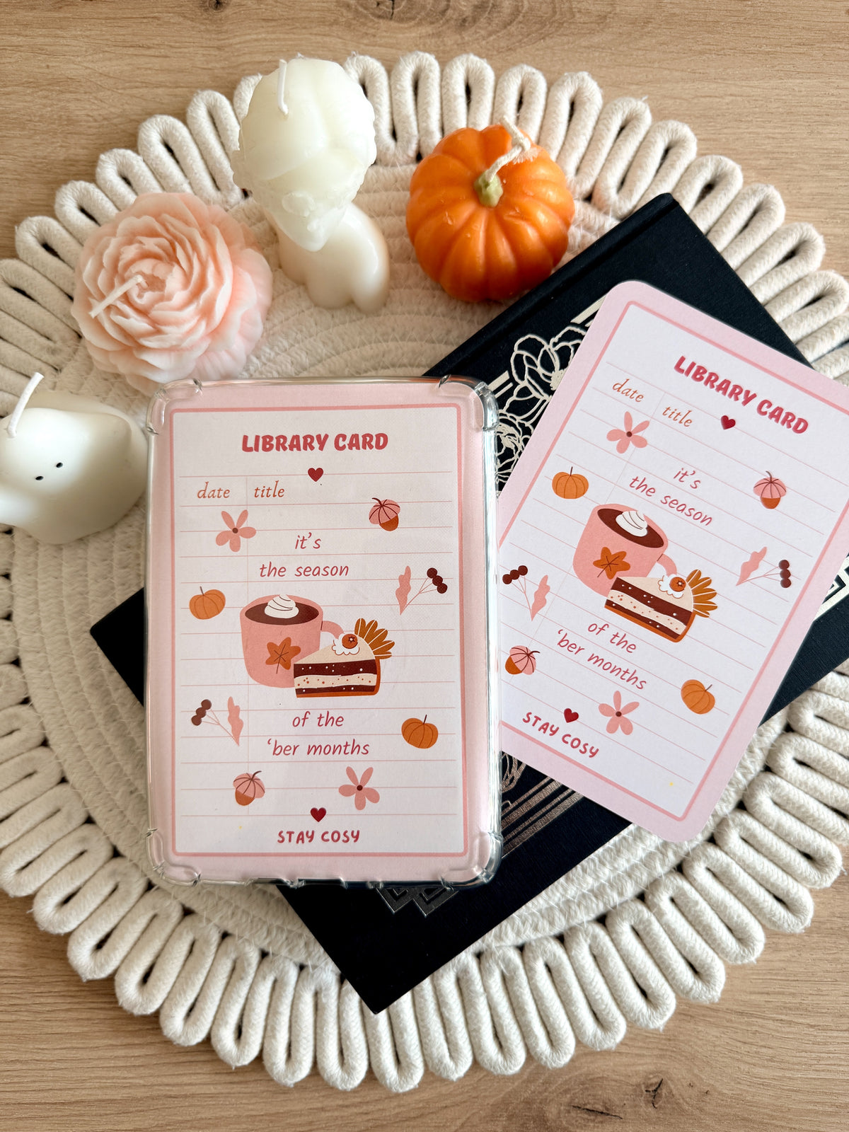 Pumpkin Spice Library Card eReader Insert