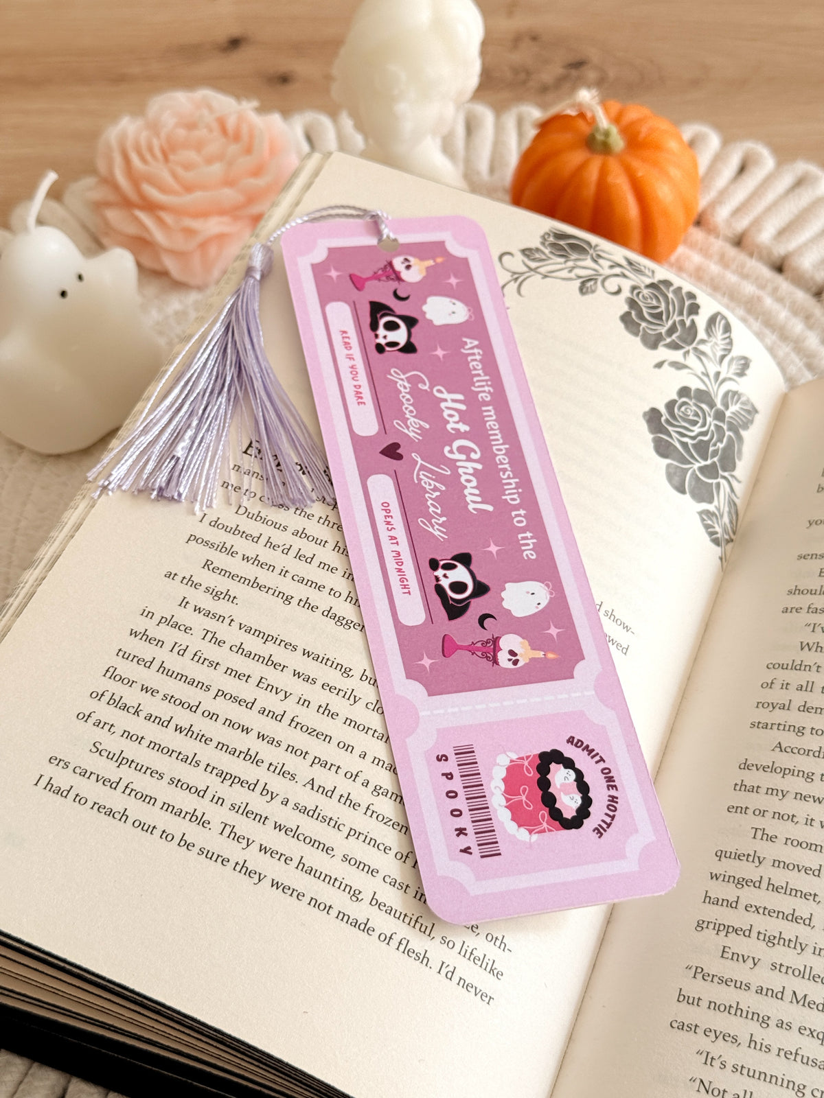 Hot Ghouls Read Book Club Bookmark with Tassel