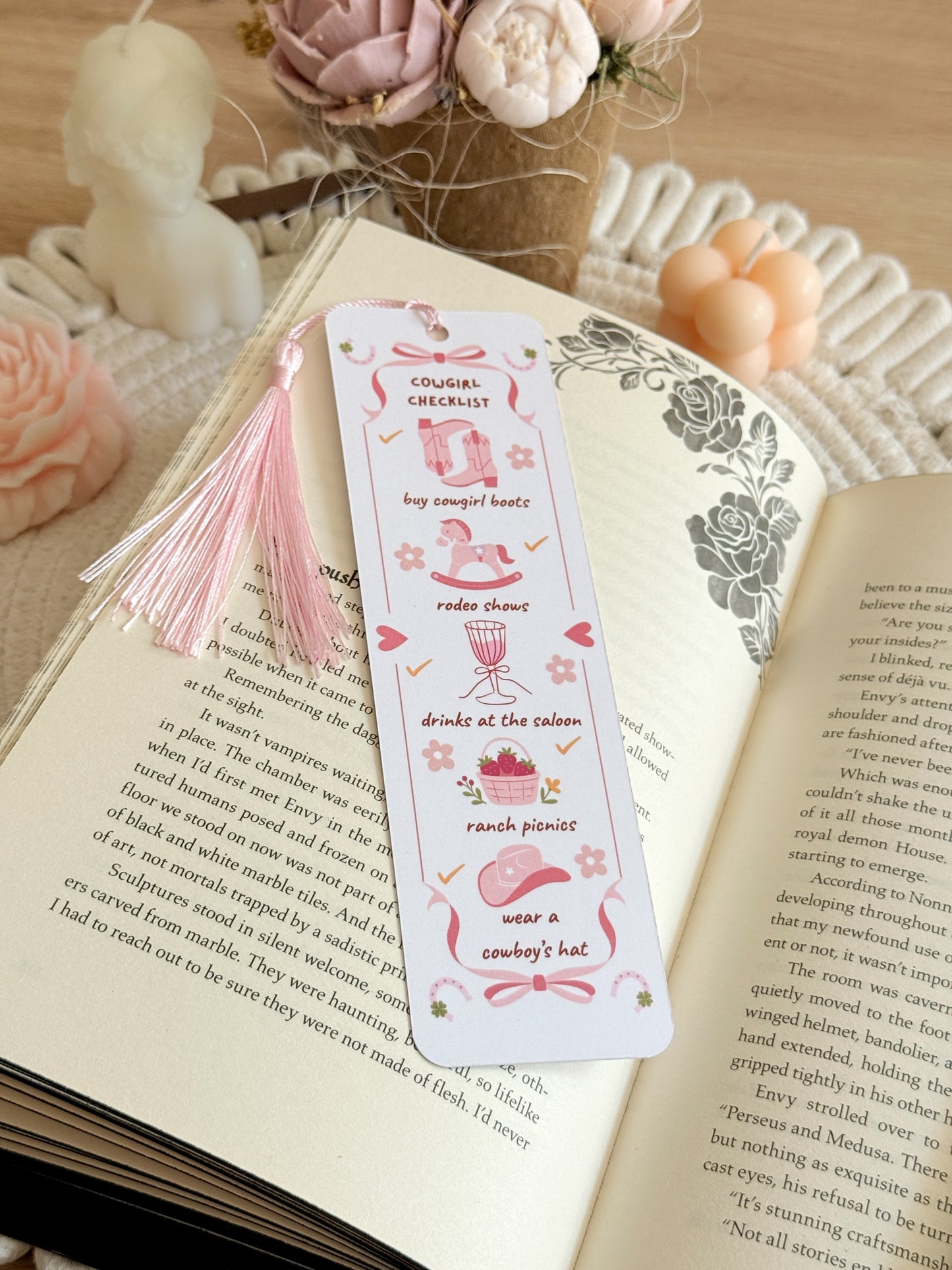 Cowgirl Checklist Bookmark with Tassel