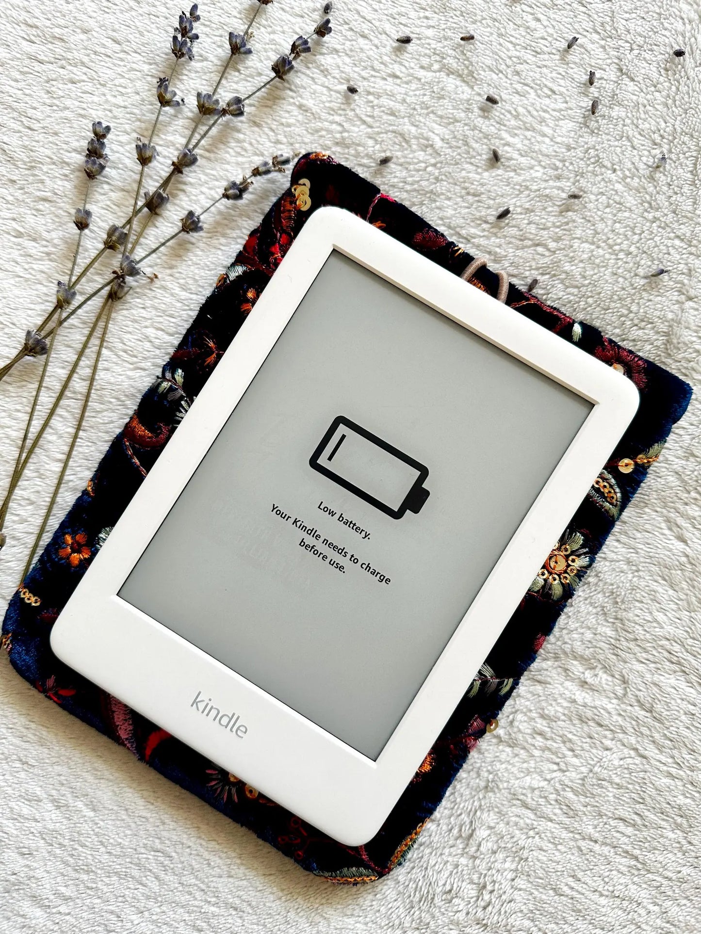 Embroidered Floral E-Reader Sleeve
