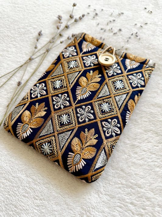 Embroidered Gold E-Reader Sleeve
