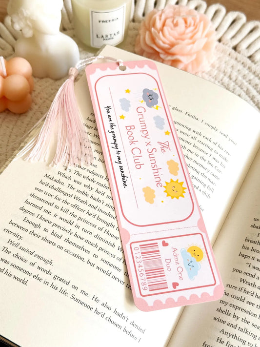 Grumpy x Sunshine Book Club Ticket Bookmark with Tassel
