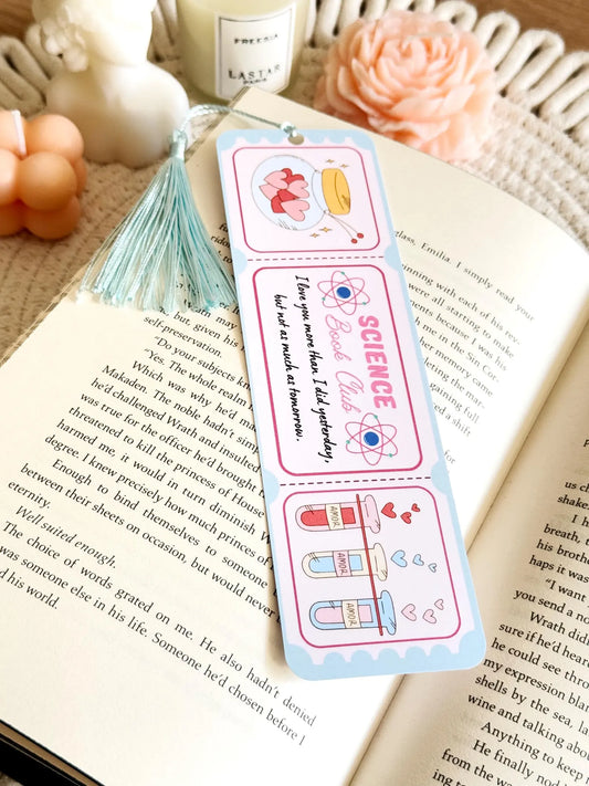Science Romance Book Club Ticket Bookmark with Tassel