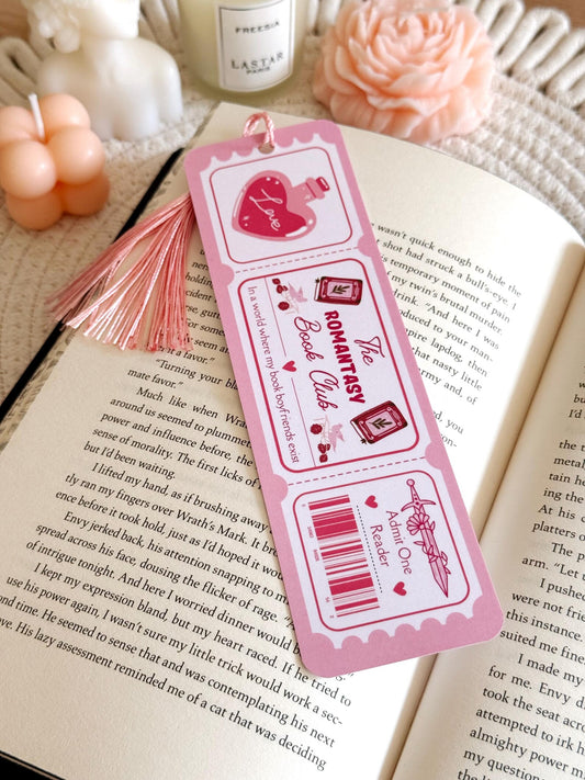 Romantasy Book Club Ticket Bookmark with Tassel