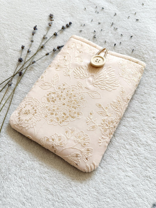 Embroidered Delphinium E-Reader Sleeve