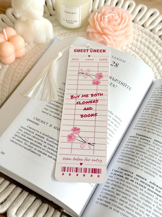 Guest Check Bookmark with Tassel