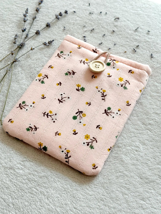 Embroidered Pink Floral E-Reader Sleeve