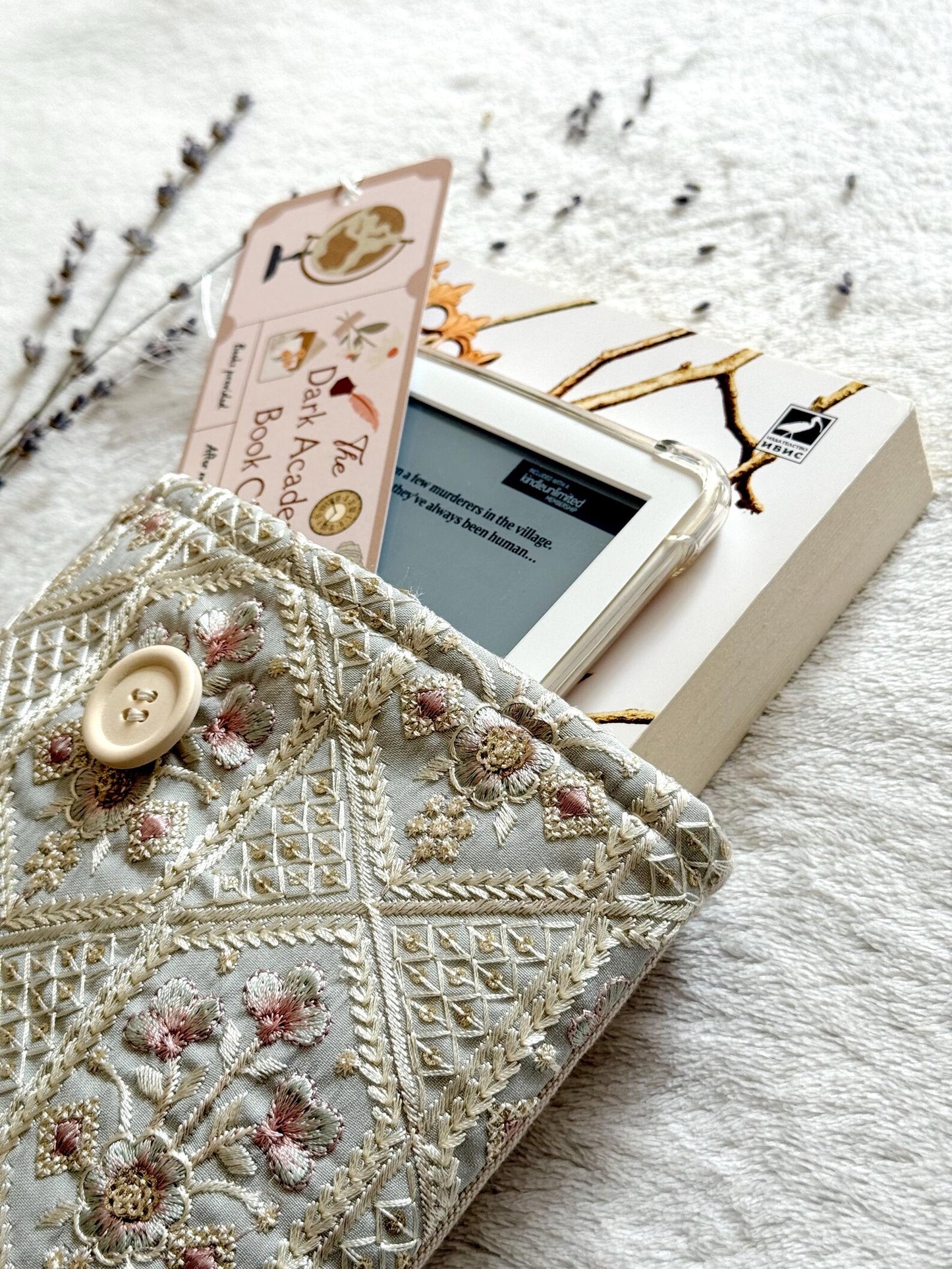 Embroidered Orchid Book Sleeve