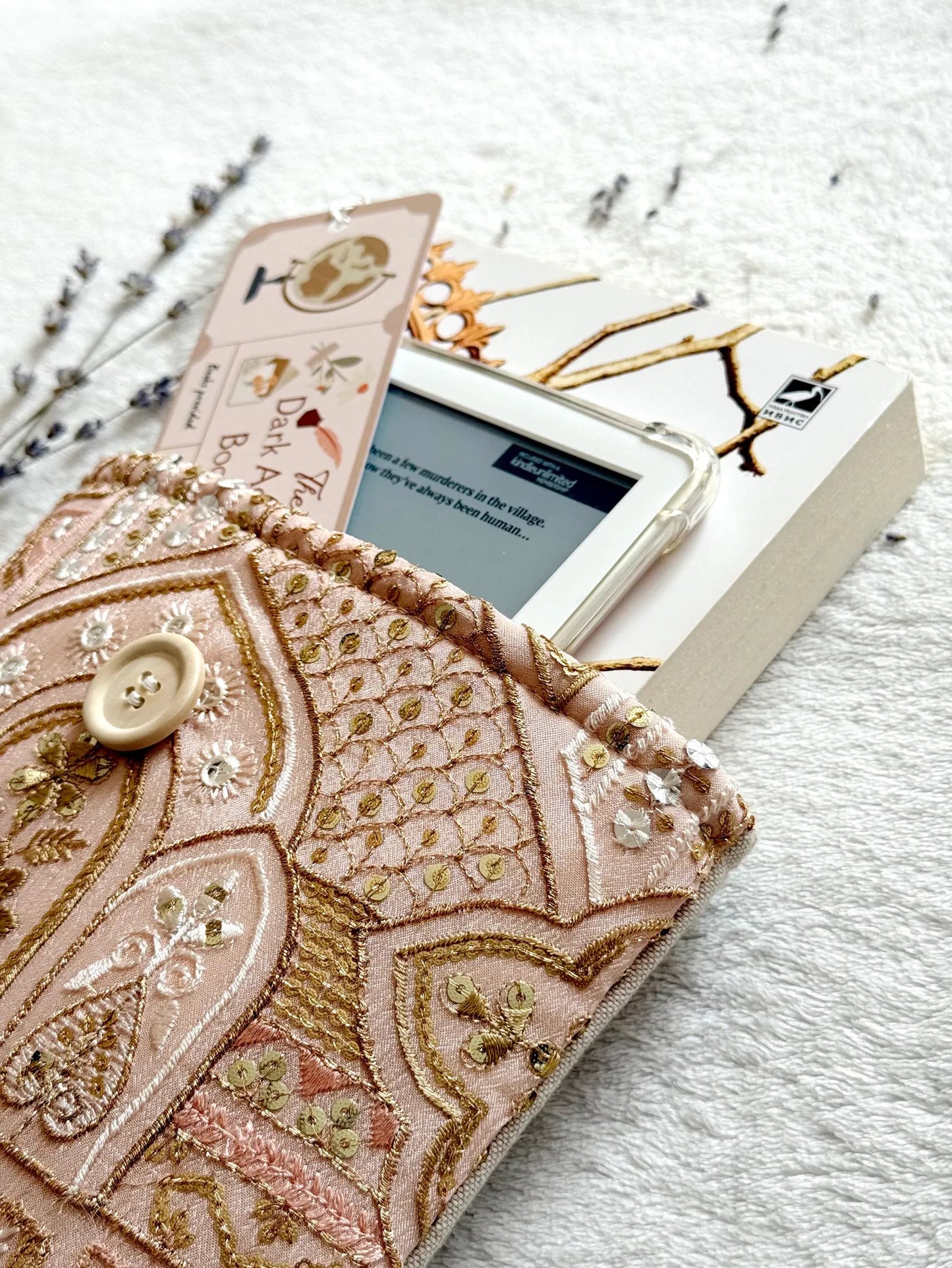 Embroidered Abstract Book Sleeve