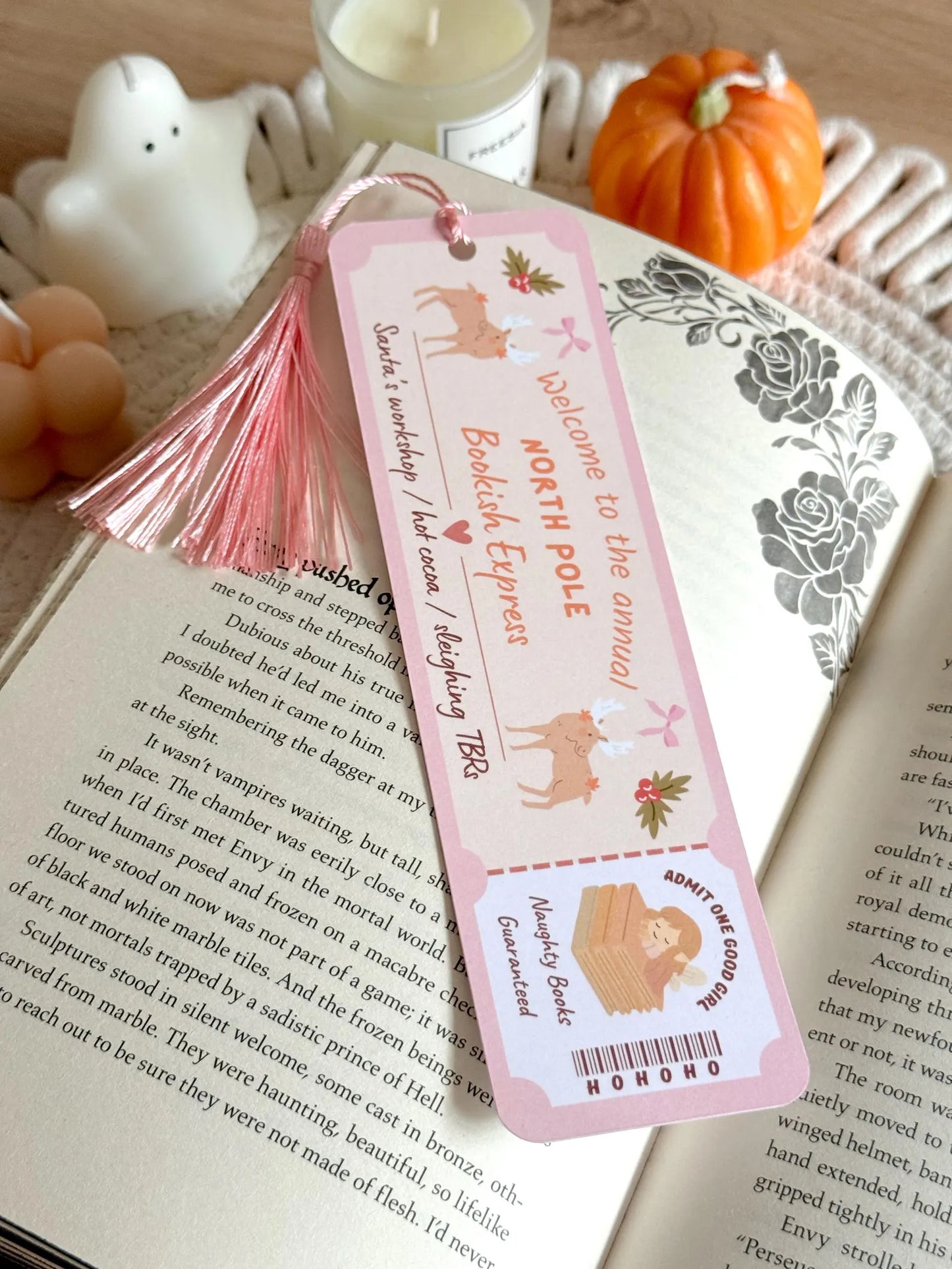 North Pole Book Club Ticket Bookmark with Tassel