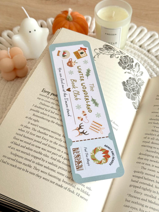 Winter Wonderland Book Club Ticket Bookmark with Tassel