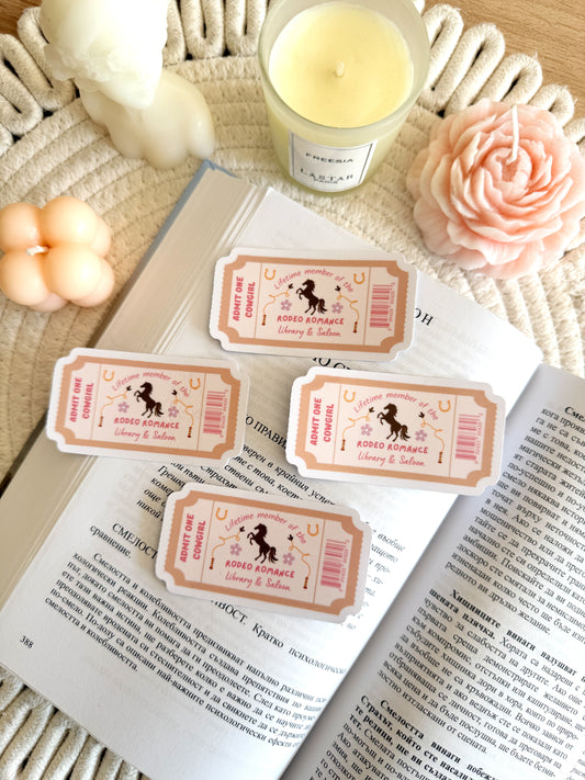 Rodeo Romance Ticket Sticker