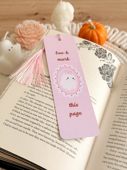 Coquette Ghost Bookmark with Tassel