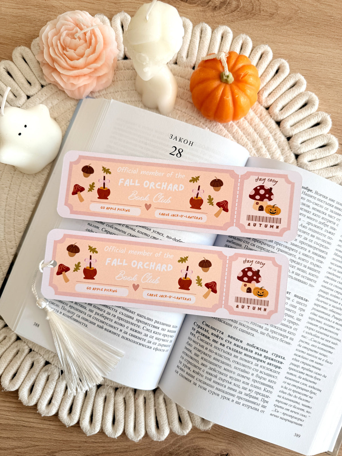 Fall Orchard Book Club Bookmark with Tassel