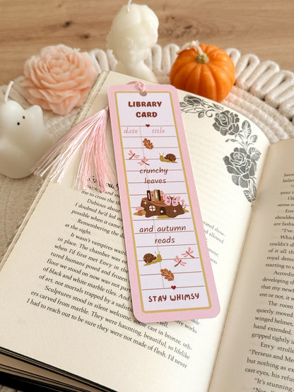 Pixie Den Library Card Bookmark with Tassel