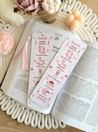Cowgirl Checklist Bookmark with Tassel