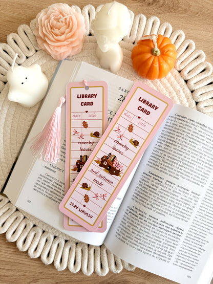 Pixie Den Library Card Bookmark with Tassel
