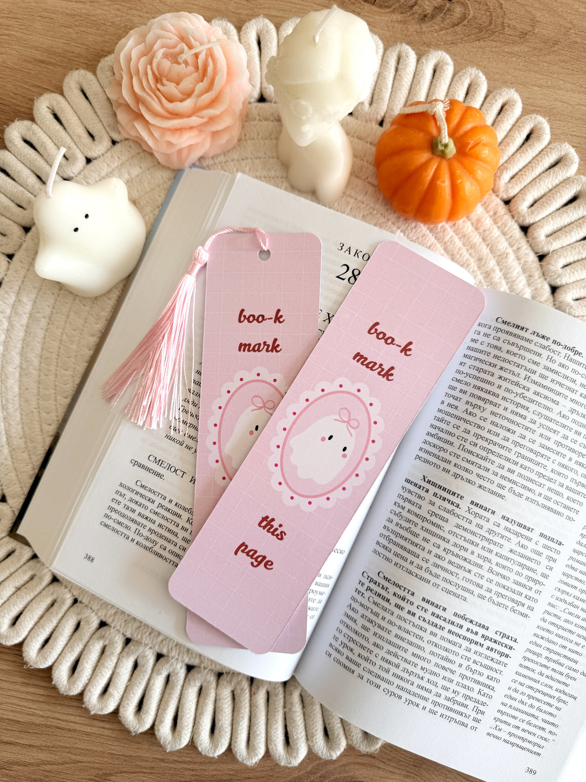 Coquette Ghost Bookmark with Tassel