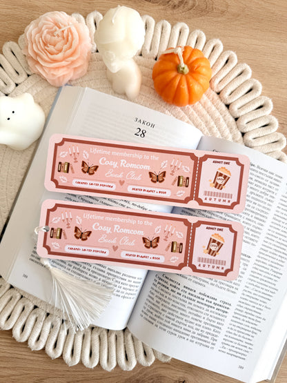 Cosy Romcom Book Club Bookmark with Tassel