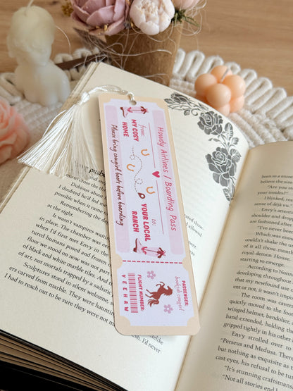 Howdy Airlines Plane Ticket Bookmark with Tassel