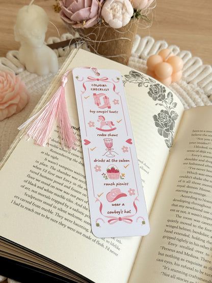 Cowgirl Checklist Bookmark with Tassel