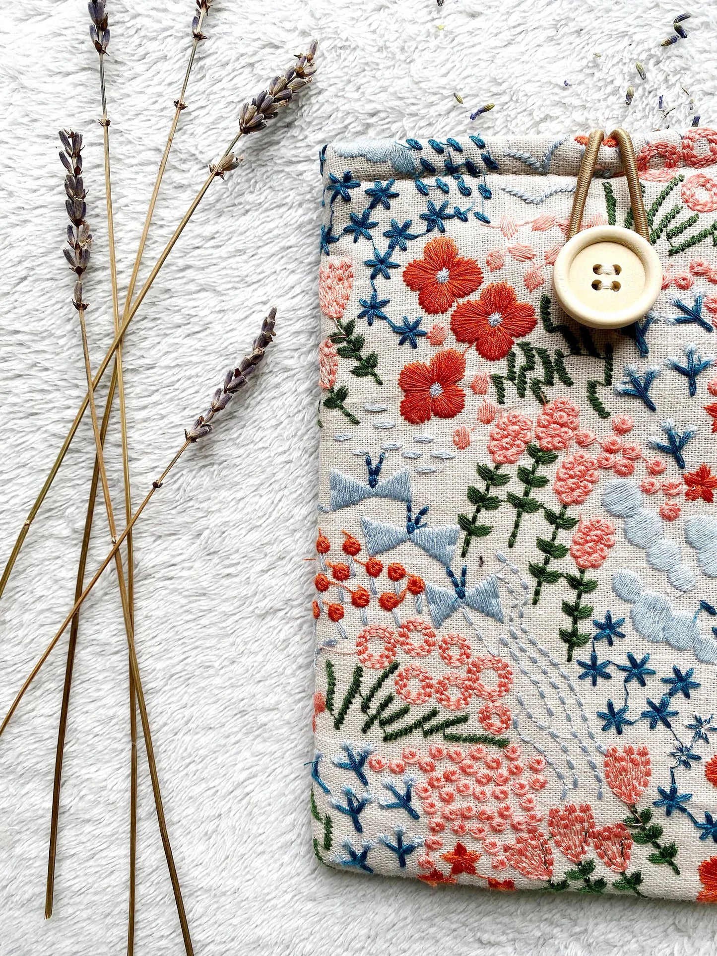 Embroidered Floral E-Reader Sleeve