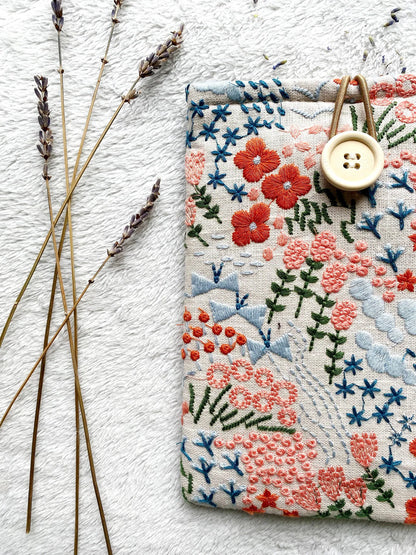 Embroidered Floral E-Reader Sleeve