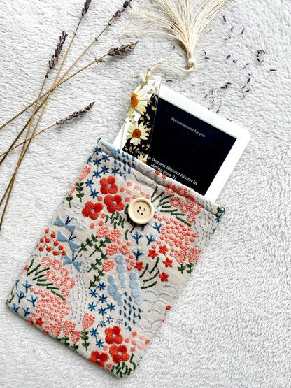 Embroidered Floral E-Reader Sleeve