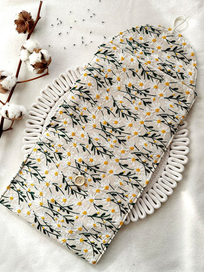 Embroidered Daisy Double Book Sleeve