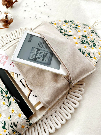 Embroidered Daisy Double Book Sleeve