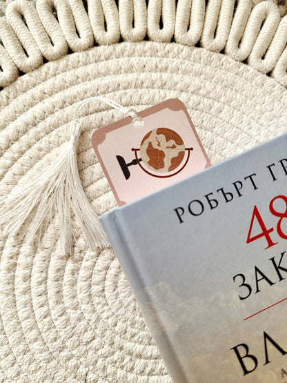 Dark Academia Book Club Ticket Bookmark with Tassel