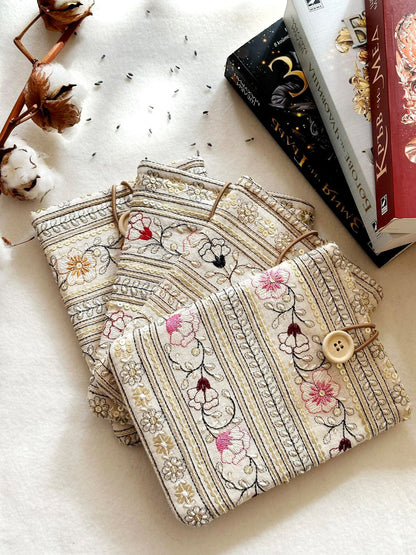Embroidered Carnation E-Reader Sleeve