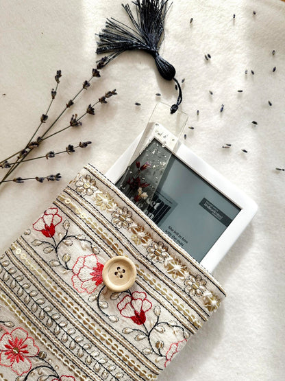 Embroidered Carnation E-Reader Sleeve