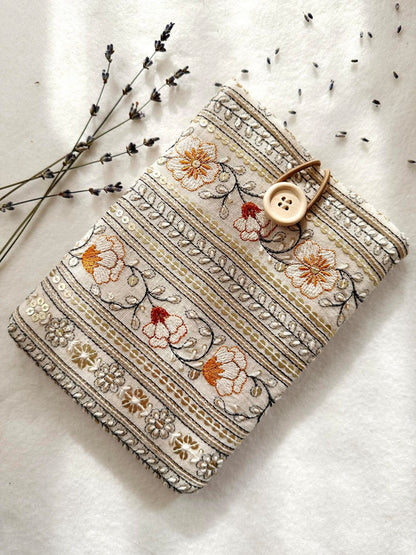 Embroidered Carnation E-Reader Sleeve