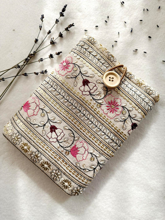 Embroidered Carnation E-Reader Sleeve