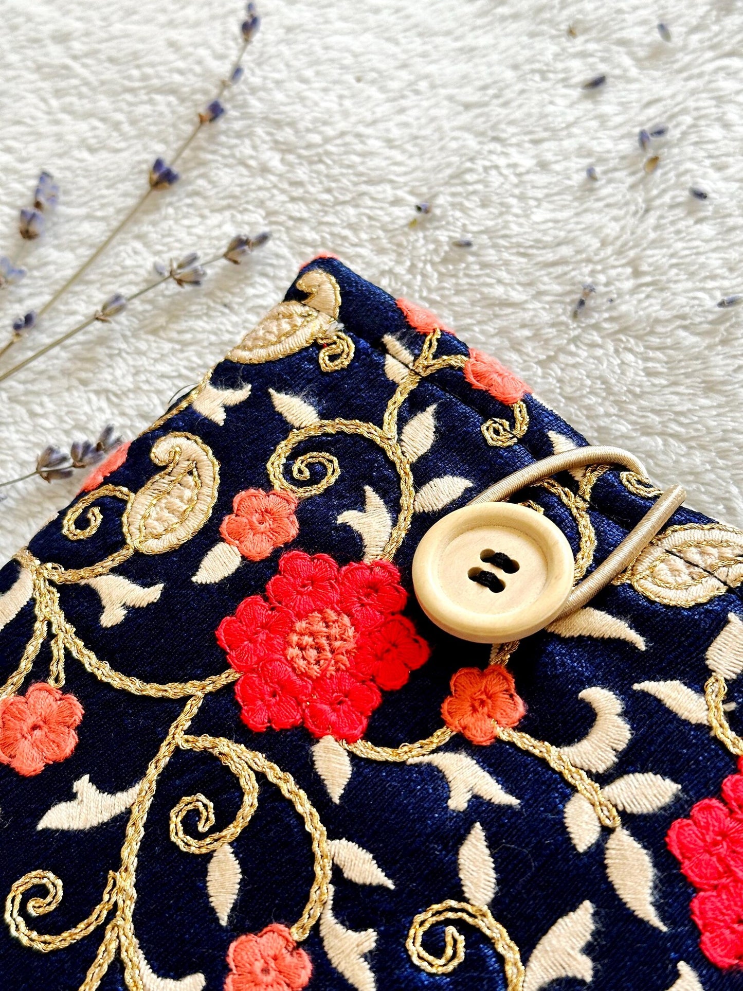 Embroidered Cosmos E-Reader Sleeve