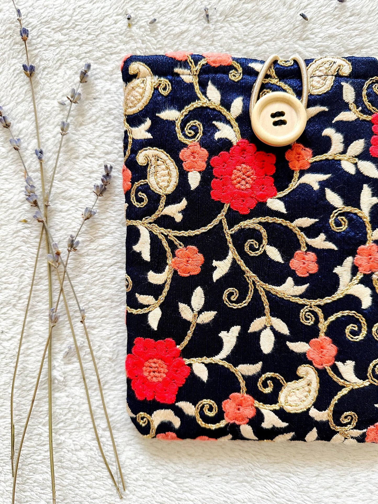 Embroidered Cosmos E-Reader Sleeve