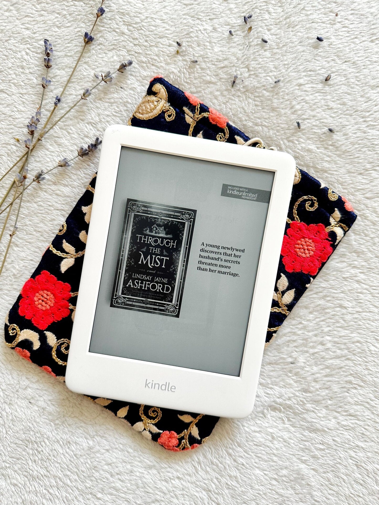 Embroidered Cosmos E-Reader Sleeve