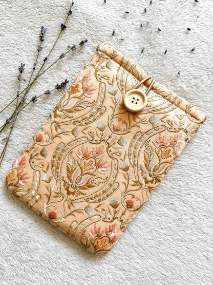 Embroidered Peachy E-Reader Sleeve