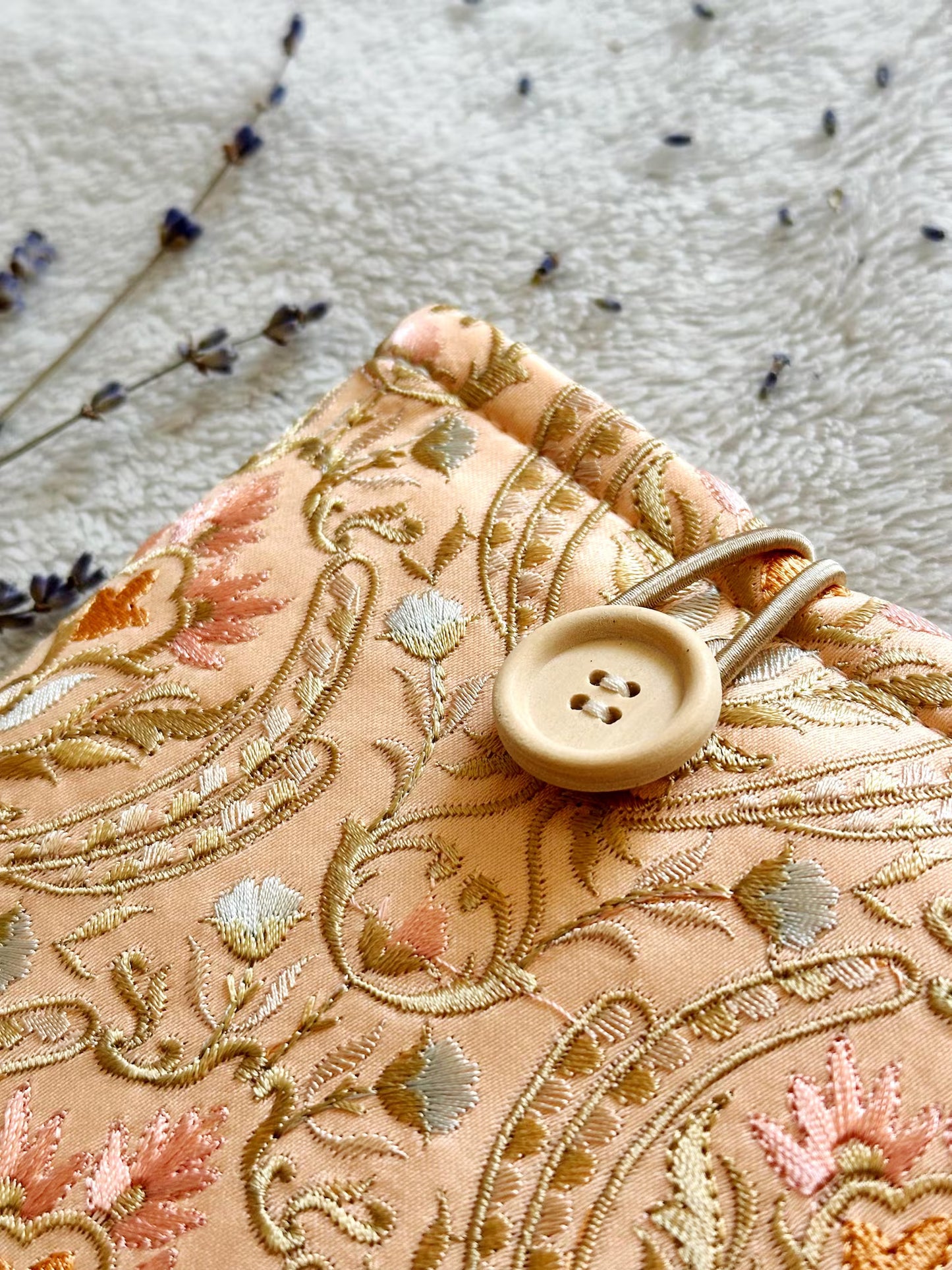Embroidered Peachy E-Reader Sleeve