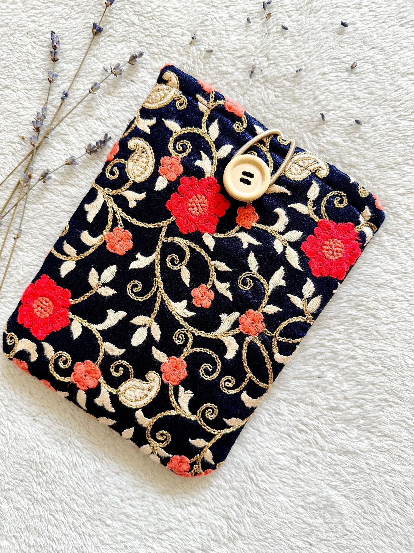 Embroidered Cosmos E-Reader Sleeve
