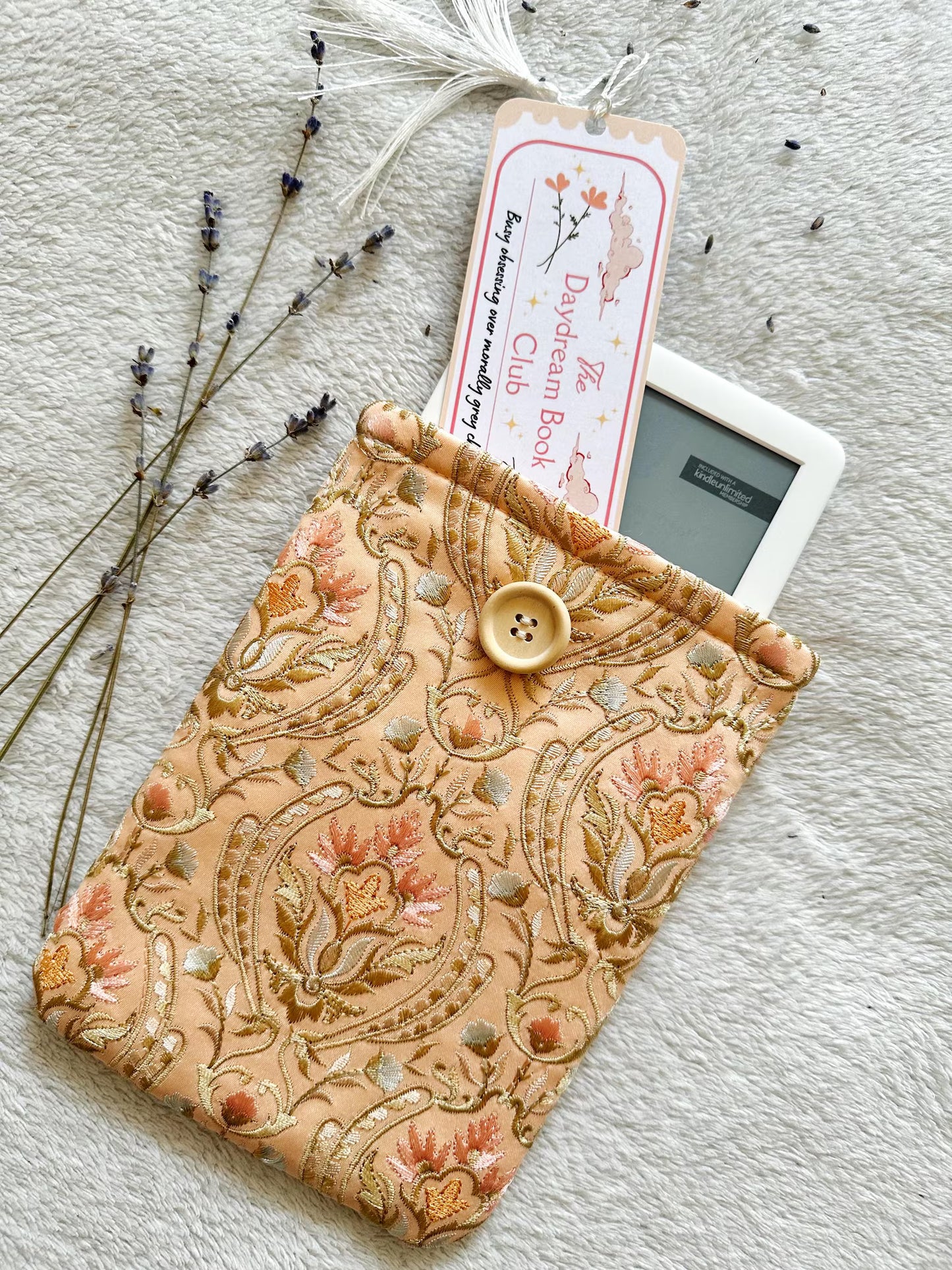 Embroidered Peachy E-Reader Sleeve