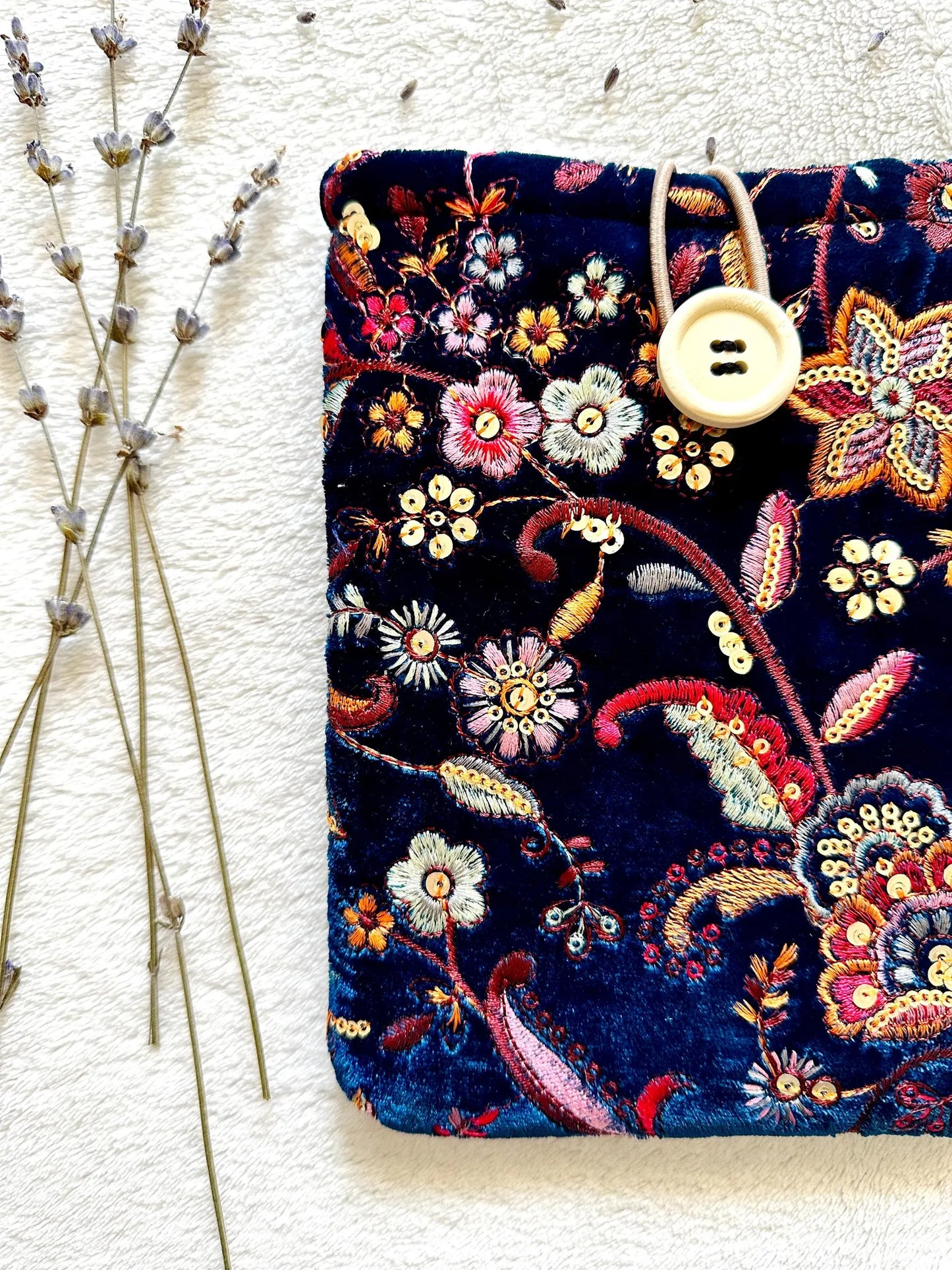 Embroidered Floral E-Reader Sleeve
