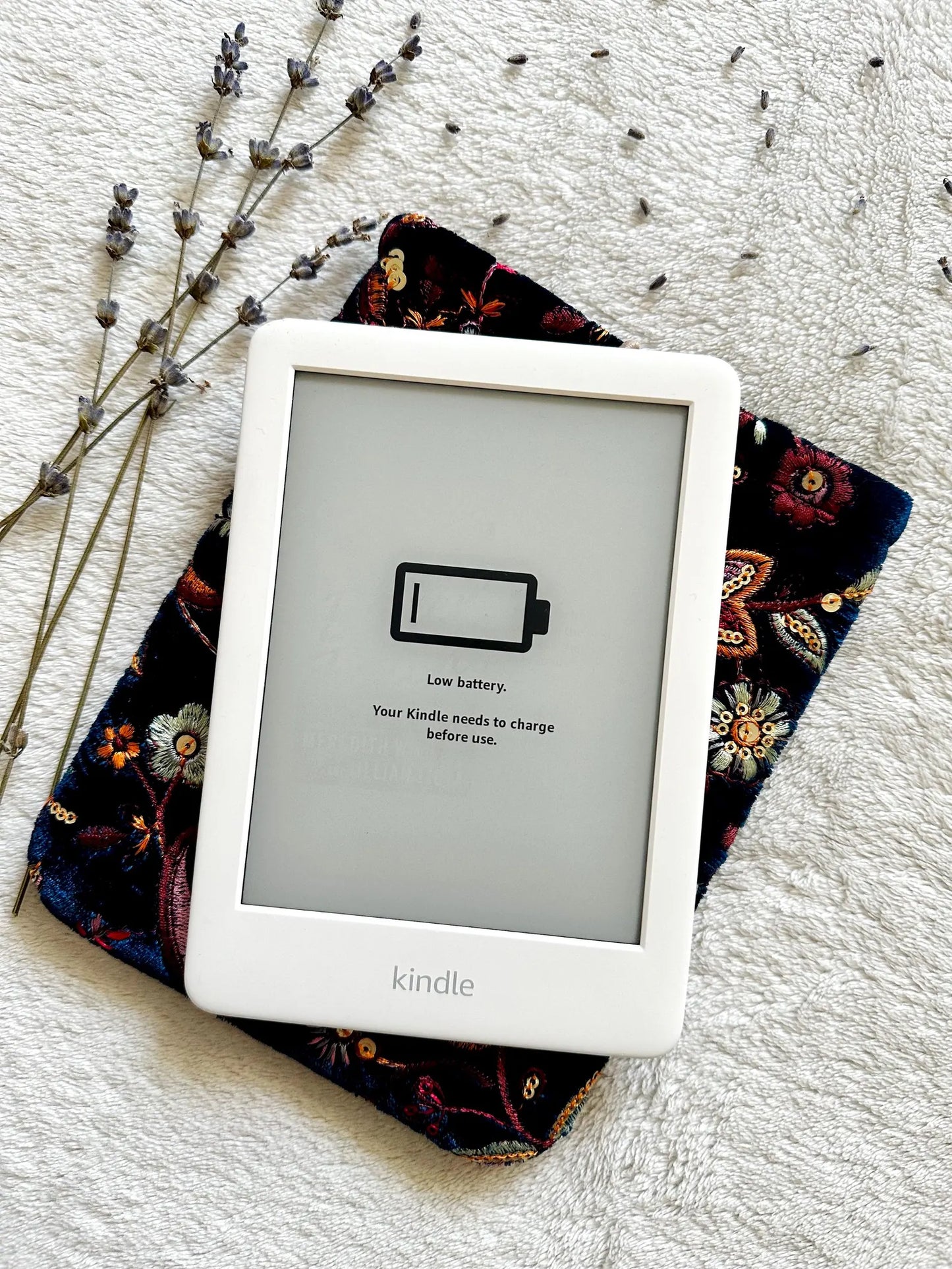 Embroidered Floral E-Reader Sleeve