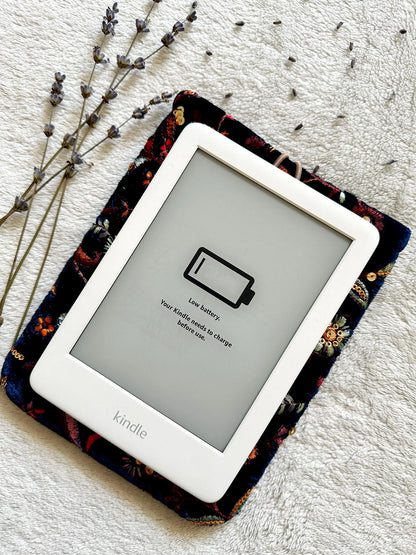 Embroidered Floral E-Reader Sleeve
