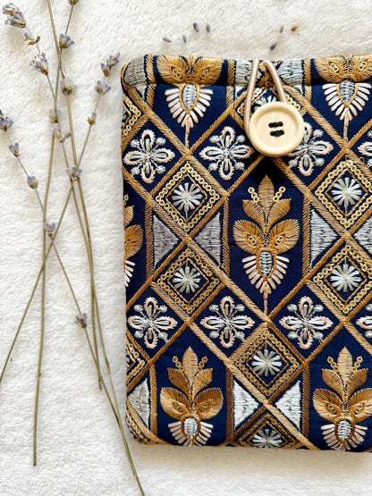 Embroidered Gold E-Reader Sleeve