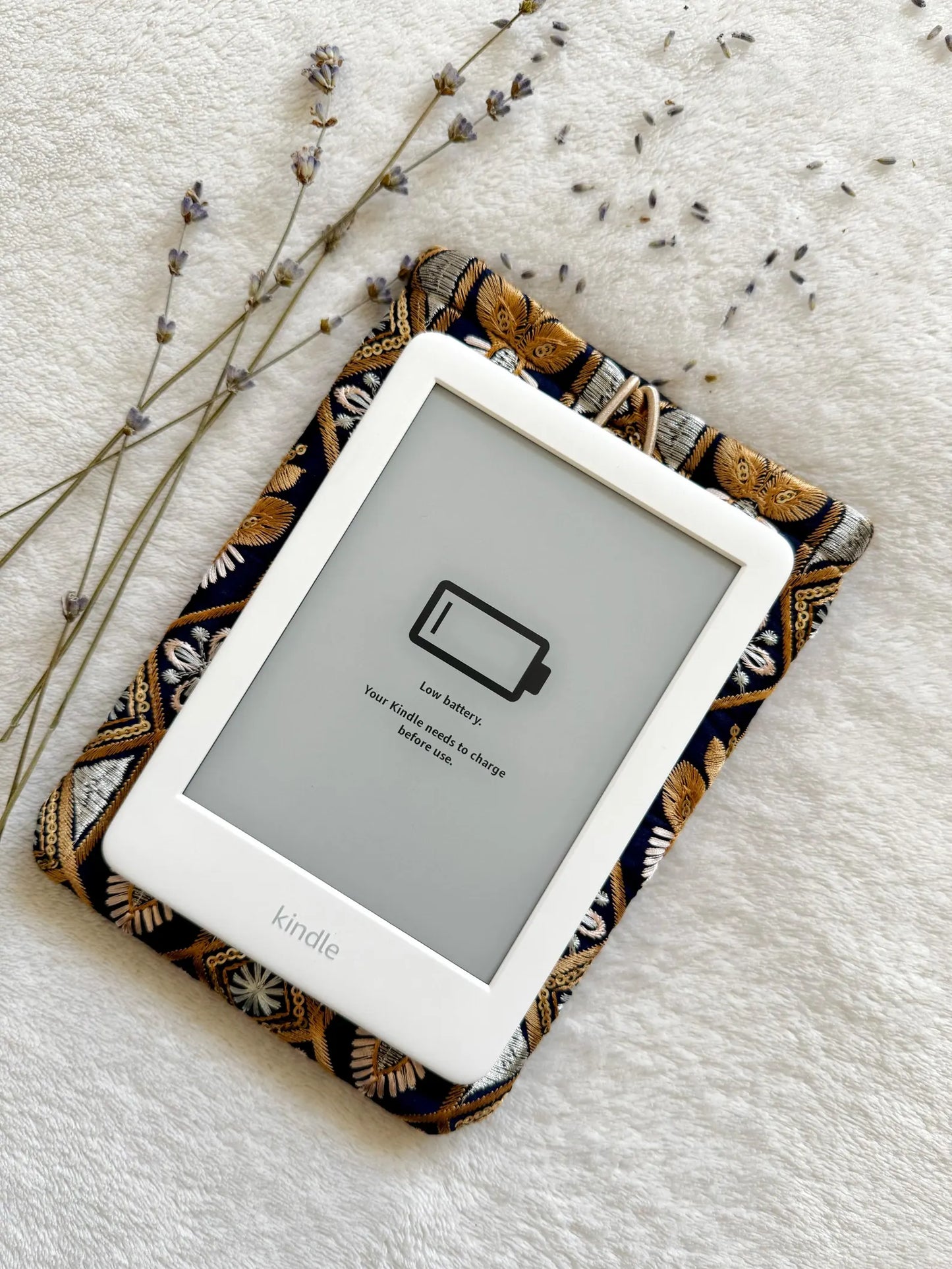 Embroidered Gold E-Reader Sleeve