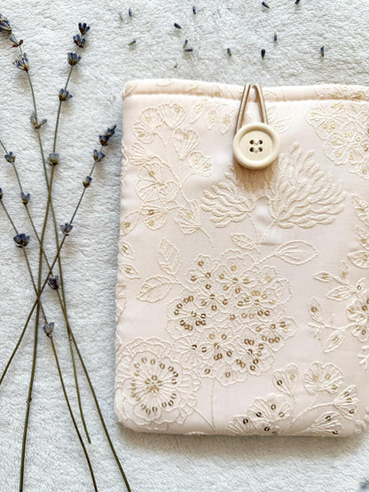 Embroidered Delphinium E-Reader Sleeve