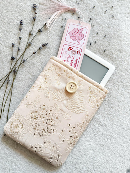 Embroidered Delphinium E-Reader Sleeve