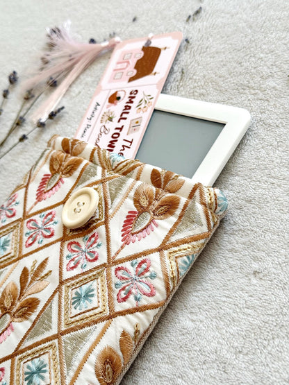 Embroidered Rose Gold E-Reader Sleeve